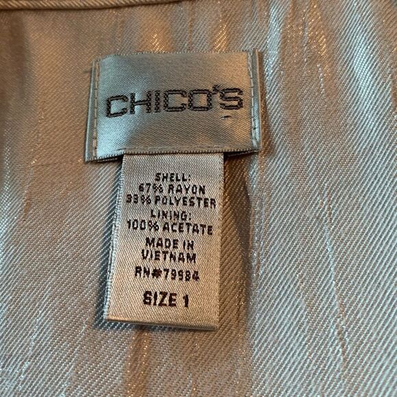 Chico’s short sleeve shiny button down dress - Picture 5 of 9